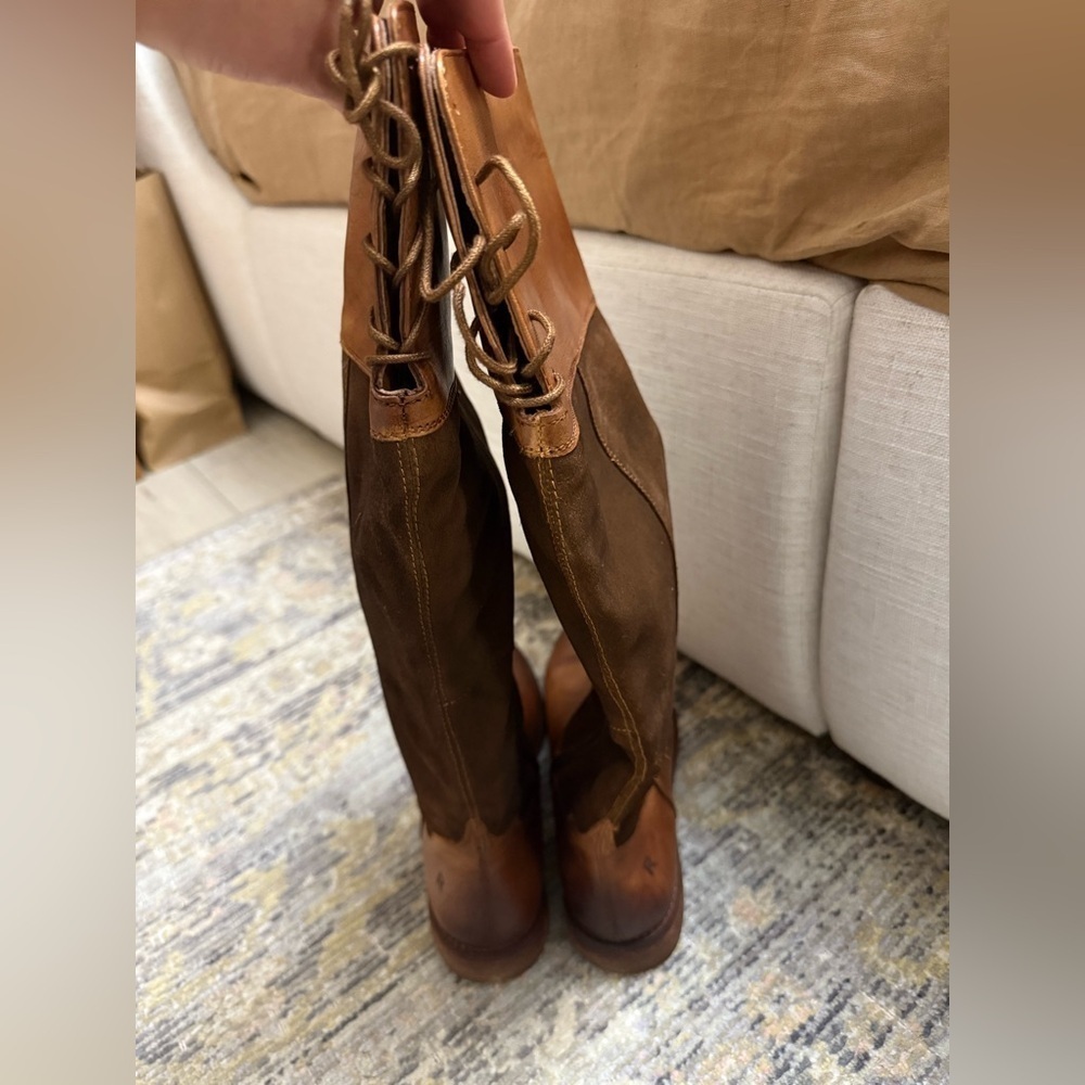NEW Roan by Bed Stu Natty tall Brown Leather suede Knee-High riding Boots - Picture 3 of 14